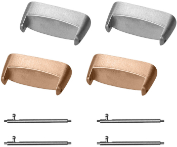 Set 4 Adaptori prindere curea de 18 mm Kwmobile pentru Fitbit Charge 6/Charge 5 Argintiu/Auriu Otel KWM0000255G002C 