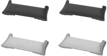 Set 4 Adaptori prindere curea de 18 mm Kwmobile pentru OPPO Watch Free Argintiu/Negru Otel KWM0000255H001C 