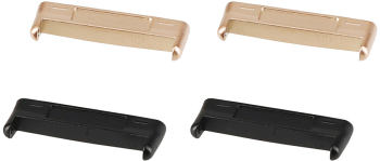 Set 4 Adaptori prindere curea de 20 mm Kwmobile pentru Fitbit Versa 4/Versa 3/Sense 2 Negru/Auriu Otel KWM0000207I003C
