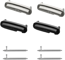 Set 4 Adaptori prindere curea de 20 mm Kwmobile pentru Xiaomi Redmi Watch 3 Active / Redmi Watch 3 Lite Argintiu/Negru Otel KWM0000255E00 