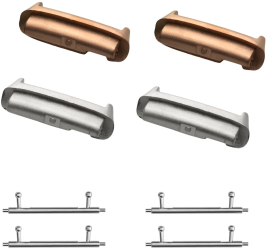 Set 4 Adaptori prindere curea de 20 mm Kwmobile pentru Xiaomi Redmi Watch 3 Active / Redmi Watch 3 Lite Argintiu/Auriu Otel KWM0000255E00 