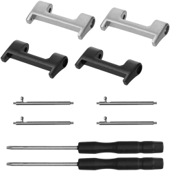 Set 4 Adaptori prindere curea de 22 mm Kwmobile pentru Amazfit T-Rex Argintiu/Negru Otel KWM0000255J001C