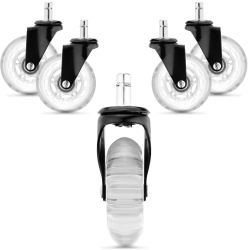 Set 5 Roti pentru scaun de birou tija 10 mm Kwmobile Transparent Poliuretan 53129.02 