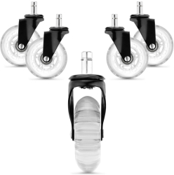 Set 5 Roti pentru scaun de birou tija 11 mm Kwmobile Transparent Poliuretan 53130.02