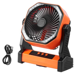 Ventilator portabil 3 in 1 Lumina led 4 viteze functie powerbank Li-Ion 2 Ah 219 x 98 x 258 mm Agatatoare