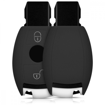 Husa Cheie Auto pentru Mercedes Benz - 2 Butoane - Keyless Go Silicon Negru 41625.01 