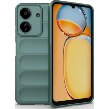 Husa wave compatibila cu xiaomi redmi 13c Grip Anti-Soc Tpu Deep Green 