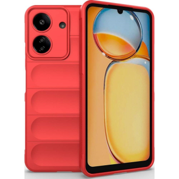 Husa wave compatibila cu xiaomi redmi 13c Grip Anti-Soc Tpu Pure Red 