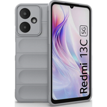 Husa wave compatibila cu xiaomi redmi 13c Grip Anti-Soc Tpu Smoke Gray 