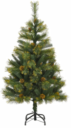 vidaXL Brad de Craciun artificial cu conuri si balamale 120 cm 