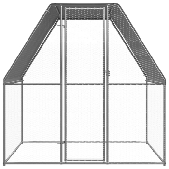 vidaXL Cotet pentru pui argintiu si gri 2x2x2 m otel galvanizat 