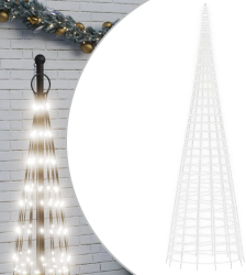 vidaXL Lumina brad de Craciun pe catarg 3000 LED-uri alb rece 800 cm 