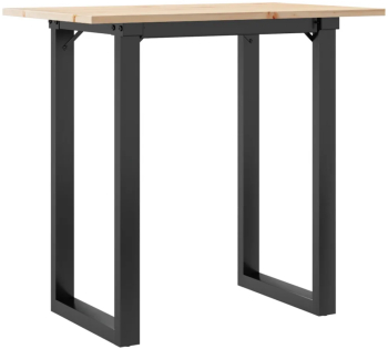 vidaXL Masa de bucatarie cadru O 80x50x75 cm lemn masiv pin si fonta 