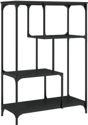 vidaXL Raft de carti negru 81x36x115 cm lemn prelucrat si fier 