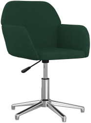vidaXL Scaun de birou pivotant verde inchis textil 