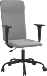 vidaXL Scaun de birou reglabil in inaltime gri deschis textil 