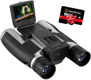 Binoclu Digital Profesional de Vanatoare StartONTeam Zoom 12X Ecran LCD 2.4& Camera Video 2.5K 8X 48MP fotografii HD Argintiu 