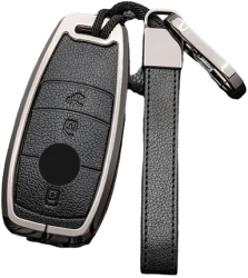 Husa aluminiu pentru cheie Mercedes clasa E C G M R S Class W204 W212 W176 GLC CLA GLA AMG negru 