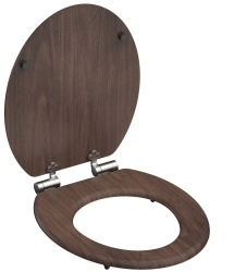 SCHUTTE Scaun de toaleta cu inchidere silentioasa DARK WOOD MDF 