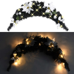 vidaXL Arcada de Craciun cu lumini LED negru 90 cm PVC 