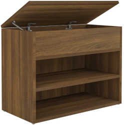 vidaXL Banca pentru pantofi stejar maro 60x30x45 cm lemn prelucrat 