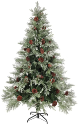 vidaXL Brad Craciun pre-iluminat conuri de pin verde/alb 120 cm PVC/PE 
