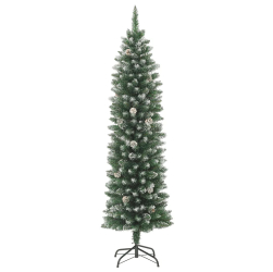 vidaXL Brad de Craciun artificial slim cu suport 240 cm PVC 