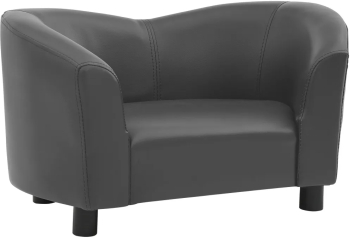 vidaXL Canapea pentru caini gri 67 x 41 x 39 cm piele ecologica 