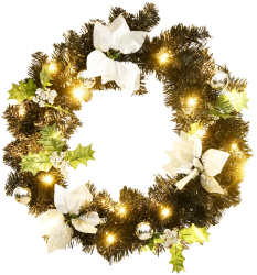 vidaXL Coronita de Craciun cu becuri LED negru 60 cm PVC 