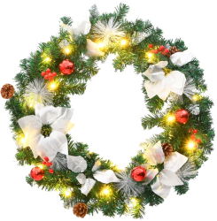 vidaXL Coronita de Craciun cu becuri LED verde 60 cm PVC 