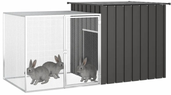 vidaXL Cotet pentru iepuri antracit 200x91x100 cm otel galvanizat 