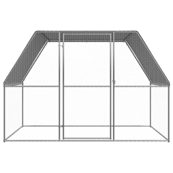 vidaXL Cotet pentru pui argintiu si gri 3x2x2 m otel galvanizat 