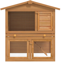 vidaXL Cusca de exterior iepuri cusca adapost animale mici 3 usi lemn 