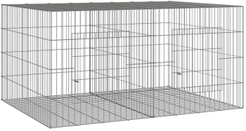 vidaXL Cusca pentru iepuri 2 panouri 110x79x54 cm fier galvanizat 