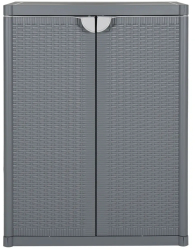 vidaXL Dulap de depozitare pentru gradina gri 65x45x88 cm PP ratan 