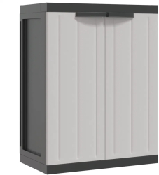 vidaXL Dulap depozitare de exterior gri si negru 65x37x85 cm PP 