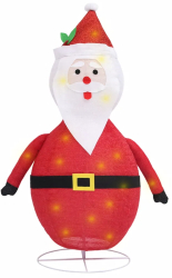 vidaXL Figurina Mos Craciun decorativa cu LED 60 cm tesatura lux 