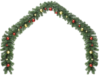 vidaXL Ghirlanda de Craciun decorata cu globuri si lumini LED 10 m 