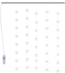 vidaXL Instalatie lumini tip perdea stele 200 LED alb rece 8 functii 
