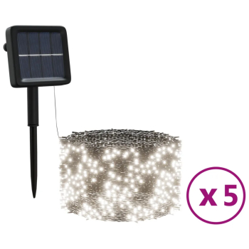 vidaXL Instalatie solara lumini 5x200 LED alb rece interior/exterior 