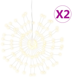 vidaXL Lumini stelare de Craciun 140 LED-uri 2 buc. alb cald 17 cm 