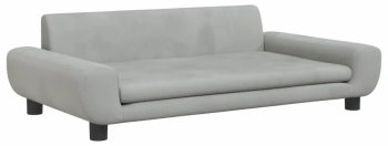 vidaXL Pat de caini gri deschis 100x54x33 cm catifea 