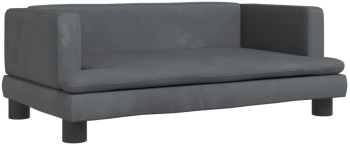 vidaXL Pat de caini gri inchis 80x45x30 cm catifea 