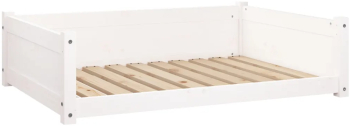vidaXL Pat pentru caini alb 95 5x65 5x28 cm lemn masiv de pin 