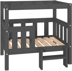 vidaXL Pat pentru caini gri 75 5x63 5x70 cm lemn masiv de pin 
