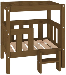 vidaXL Pat pentru caini maro miere 65 5x43x70 cm lemn masiv de pin 
