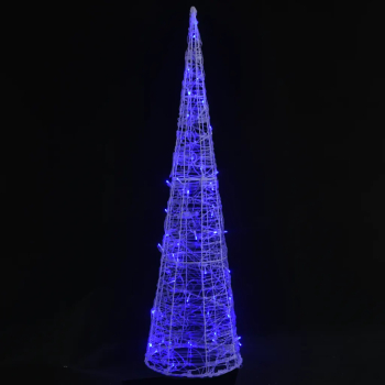 vidaXL Piramida decorativa con de lumini cu LED albastru 120 cm acril 