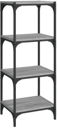vidaXL Raft carti gri sonoma 40x33x100 cm lemn prelucrat si otel 