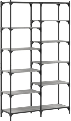 vidaXL Raft de carti gri sonoma 100x32x170 cm lemn prelucrat si fier 