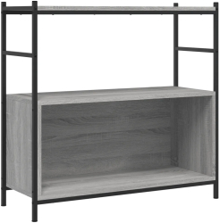 vidaXL Raft de carti gri sonoma 80x30x78 5 cm lemn prelucrat si fier 